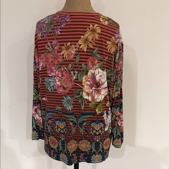 Johnny Was sz M Floral Striped Women's Top - Picture 3 of 8